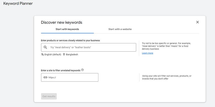 Google Keyword Planner